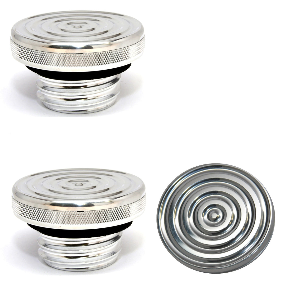 Speed Dealer Customs Gas Cap Set Bullseye Series for Harley Davidson