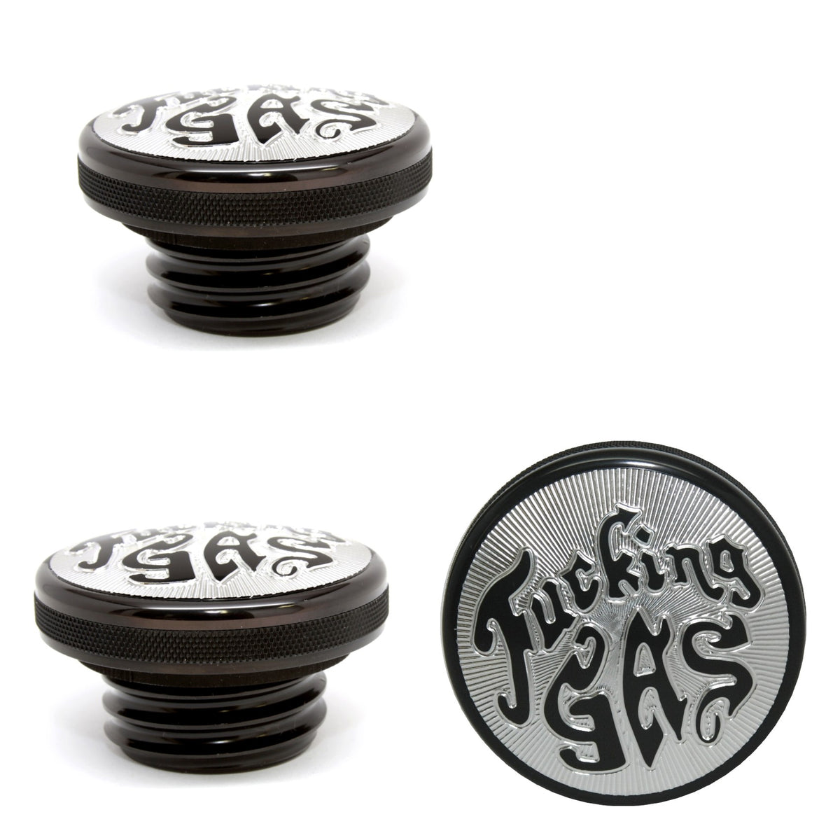 Speed Dealer Customs Gas Cap Set F-Series for Harley Davidson