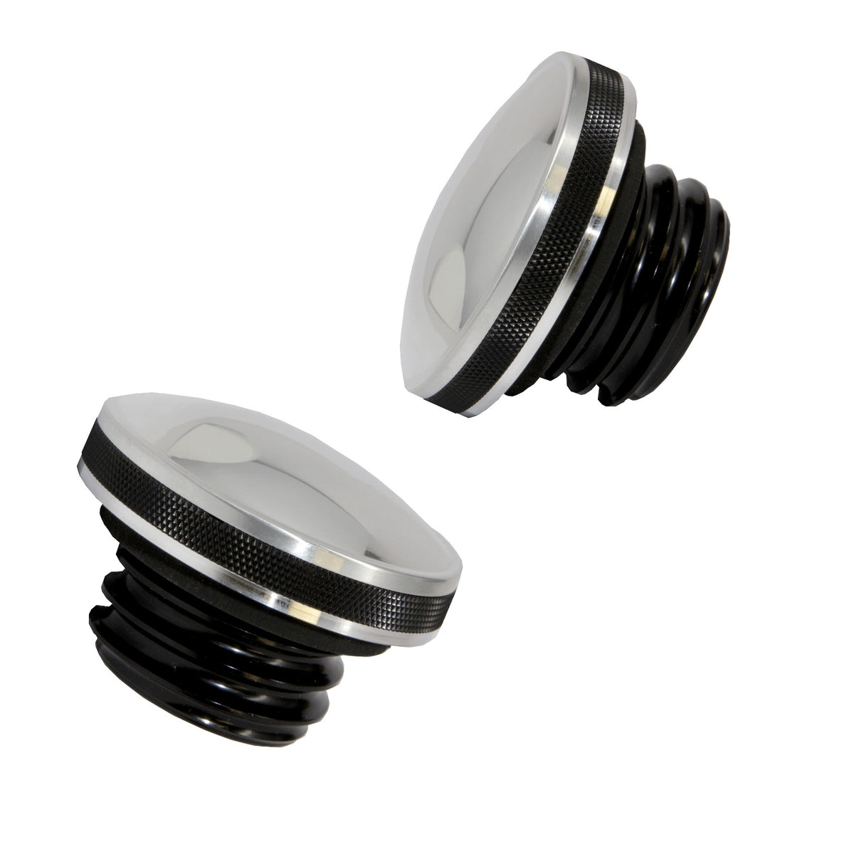 Speed Dealer Customs Gas Cap Set Domed Series for Harley Davidson