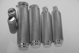 Grips, rider and toe pegs for Harley Davidson in Polished Aluminum