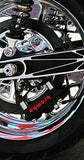 Speed Dealer Customs Black Brake Caliper Bracket Installed on our FXR with a Brembo 108 mm Monobloc Brake Caliper