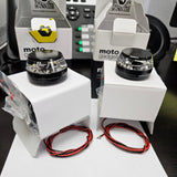 Motorcycle motogadget lights disc style with black casing.