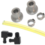 FUEL SIGHT GAUGE KIT WITH BLACK ELBOW FITTINGS WITH YELLOW HOSE