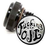 Black Fucking Oil Lettering with Black Ano bottom Motorcycle Oil Cap for Harley Davidson 2008-2017