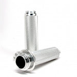 SPEED DEALER CUSTOMS 1 inch  TRIUMPH BONNEVILLE CHROME KNURLED GRIPS