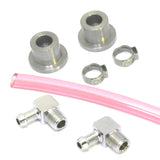 FUEL SIGHT GAUGE KIT WITH CHROME ELBOW FITTINGS WITH RED HOSE