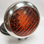 SPEED DEALER CUSTOMS CHOPPER BOBBER HEADLIGHT 3 LED CUSTOM BILLET MACHINED-POLISHED & BLACK WITH AMBER LENS
