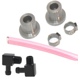 FUEL SIGHT GAUGE KIT WITH BLACK ELBOW FITTINGS WITH RED HOSE