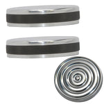 accent machined bayonet bullseye gas cap set for harley davidson years 1973-1982