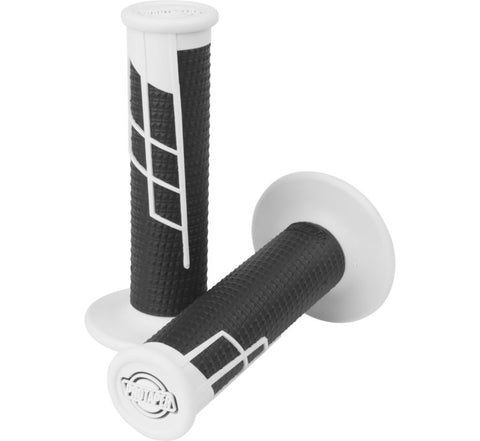ProTaper Clamp-On Half-Waffle Grips-WHT/BLK