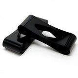 FENDER SPACERS 3 INCH BOLT SPREAD X 1 INCH TALL HARLEY CUSTOM-BLACK ANODIZED WITH WINDOW