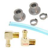 Fuel Sight Gauge Kit Brass Elbow Fittings with Blue Hose