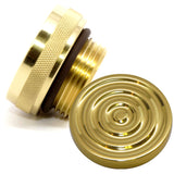 brass and aluminum bullseye motorcycle oil cap for 1-5/16" thread oil bags west coast choppers