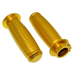 SPEED DEALER CUSTOMS HARLEY OVAL MOTO STYLE QUICK THROTTLE GRIPS 1″-GOLD ANODIZED
